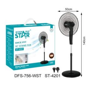 WINNING STAR 55W 18" 5-Blade Electric Stand Fan Oscillating Floor Fan